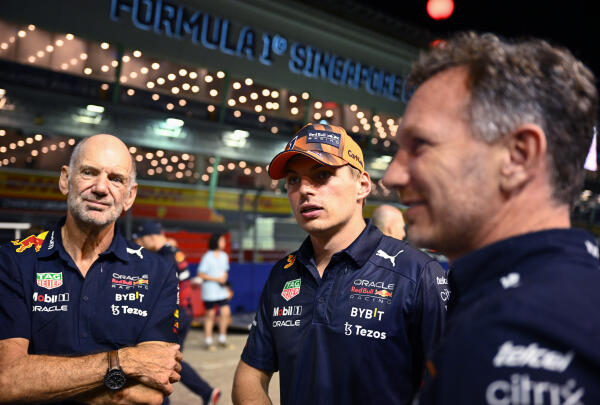 Newey, Verstappen en Horner Singapore