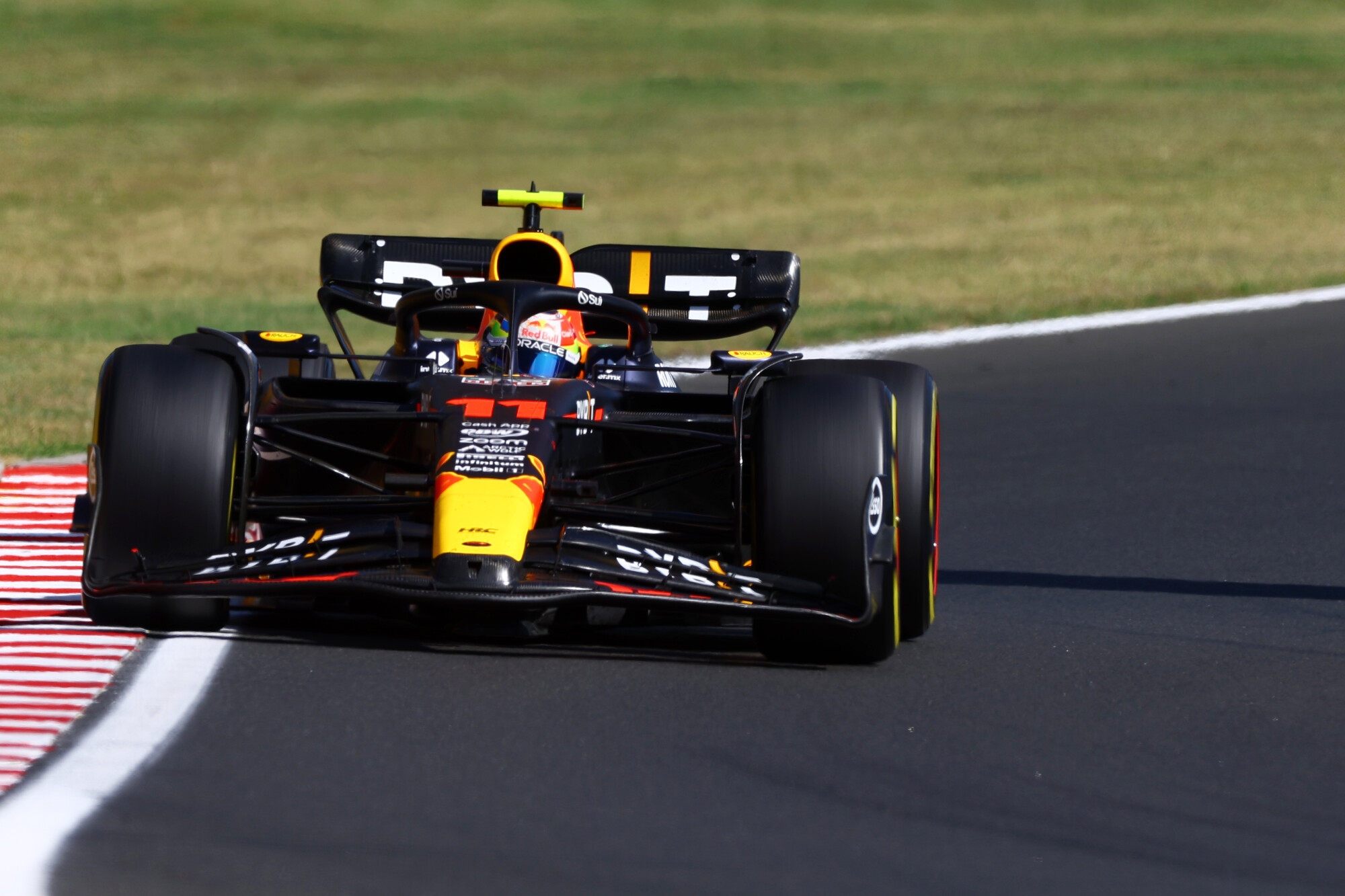 Sergio Pérez auto zondag Hongarije 2023