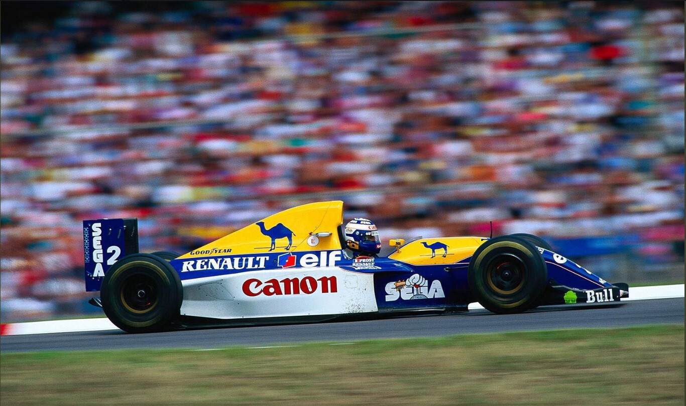 Alain Prost on his way to his last win, at the 1993 German GP ...