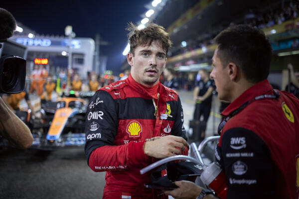 Charles Leclerc zaterdag Abu Dhabi 2022