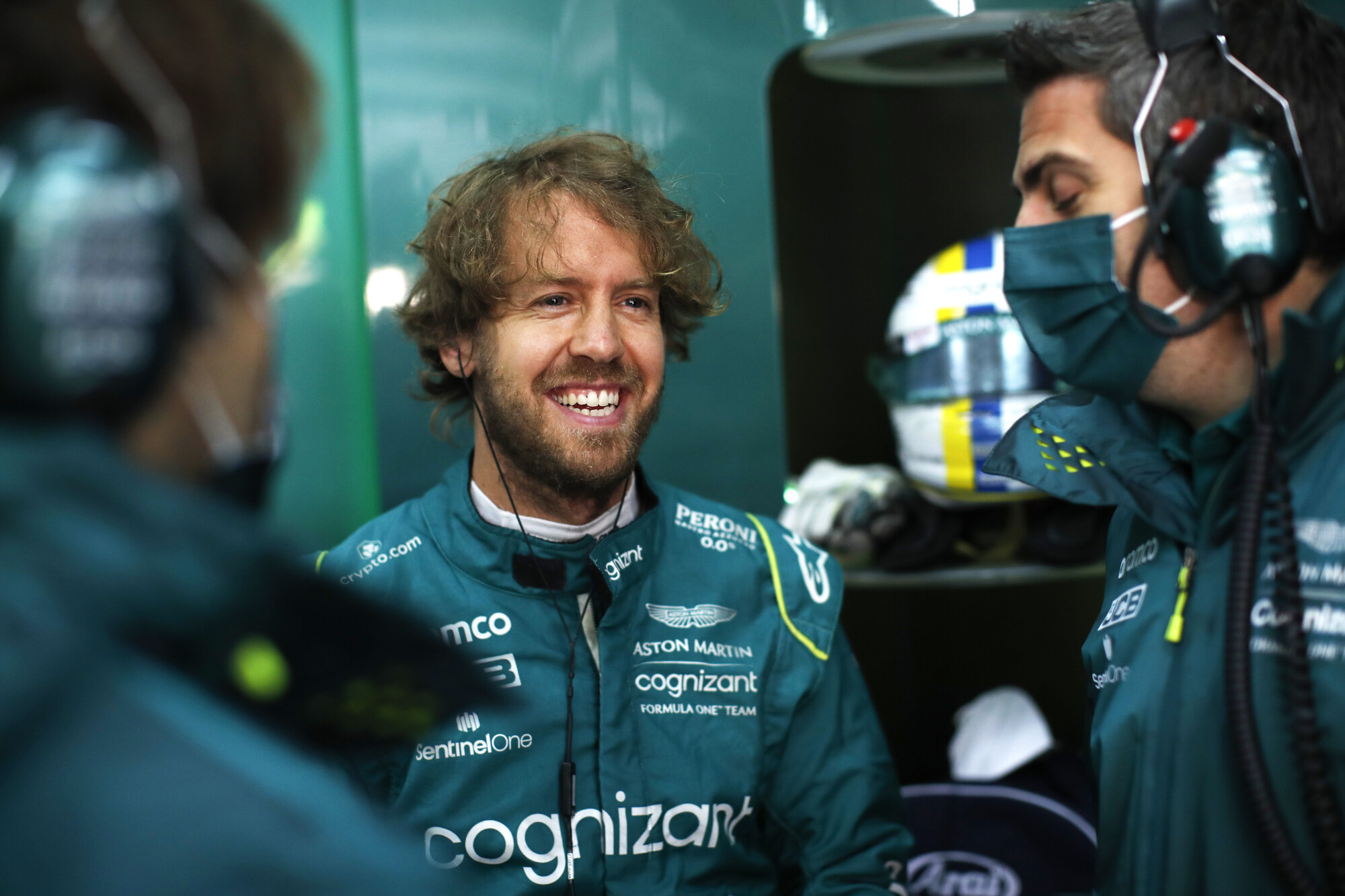 Sebastian Vettel in de garage Imola 2022