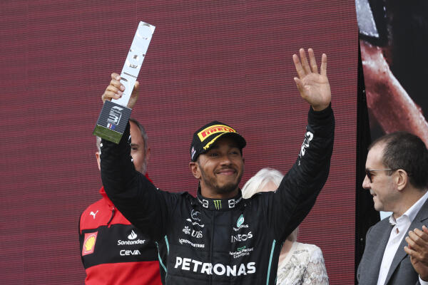 Lewis Hamilton - podium - Groot-Brittannie 2022