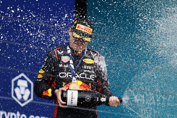 Max Verstappen champagne Miami 2023