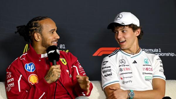 Lewis Hamilton en Kimi Antonelli persconferentie Australië 2025