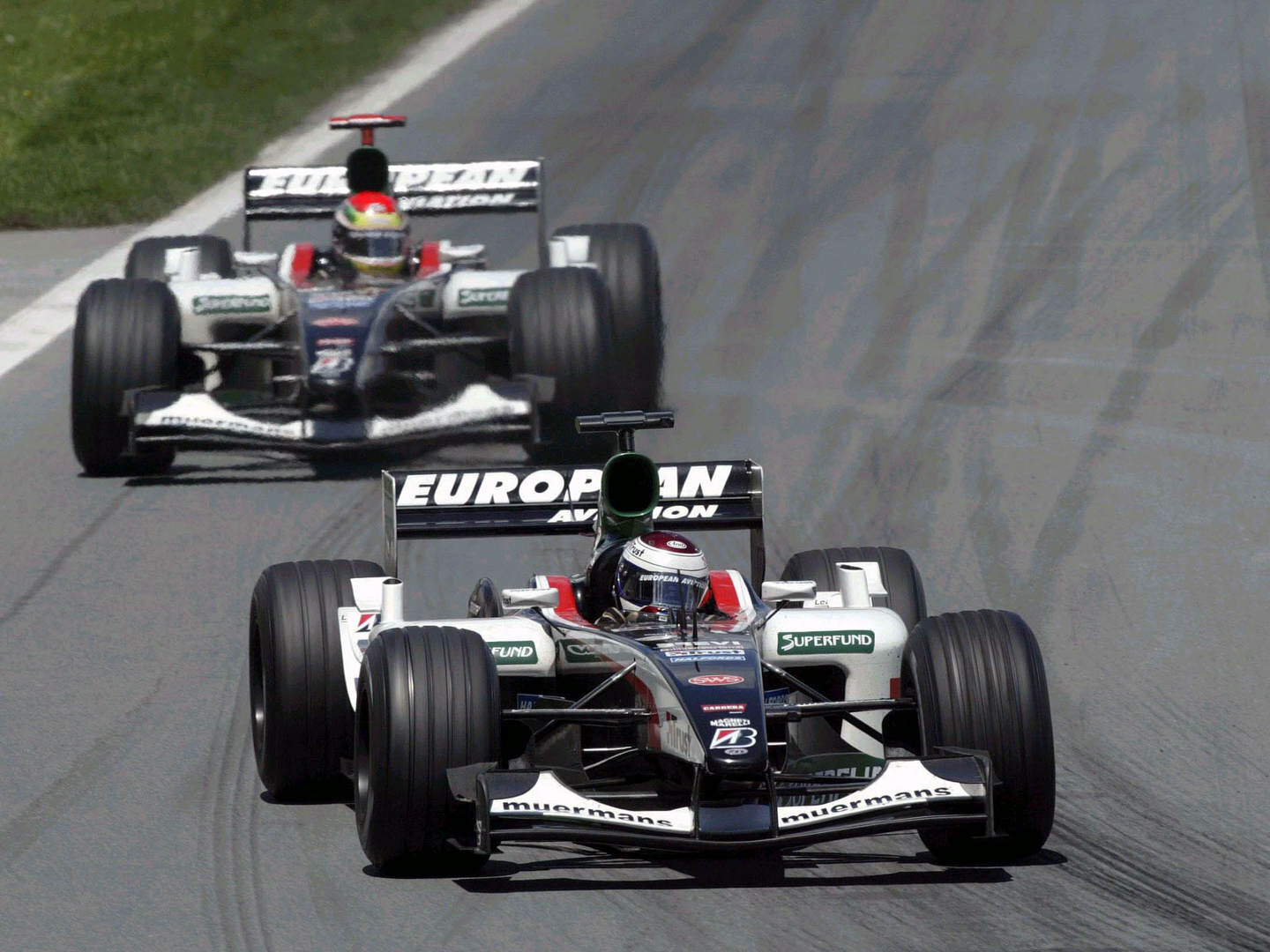 Jos Verstappen en Justin Wilson, European Minardi Cosworth, Grand Prix Canada 2003