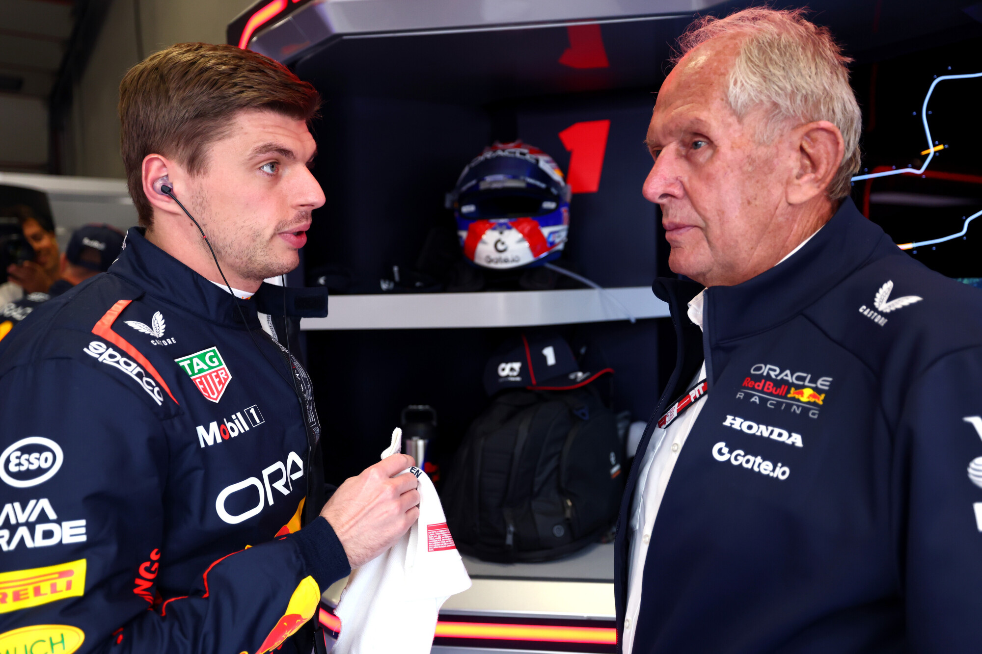 Max Verstappen en Helmut Marko - GP Emila Romagna 2025