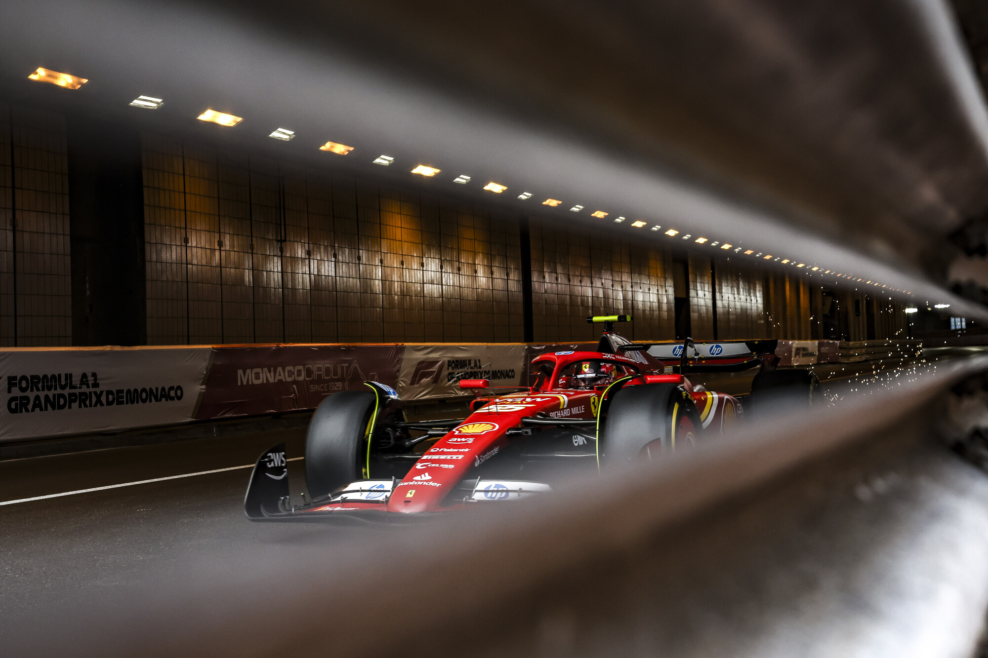 Carlos Sainz tunnel Monaco 2024