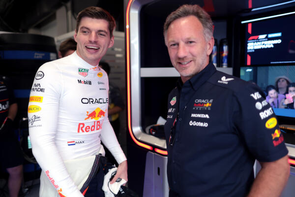 Max Verstappen en Christian Horner - VT1 GP Spanje 2025