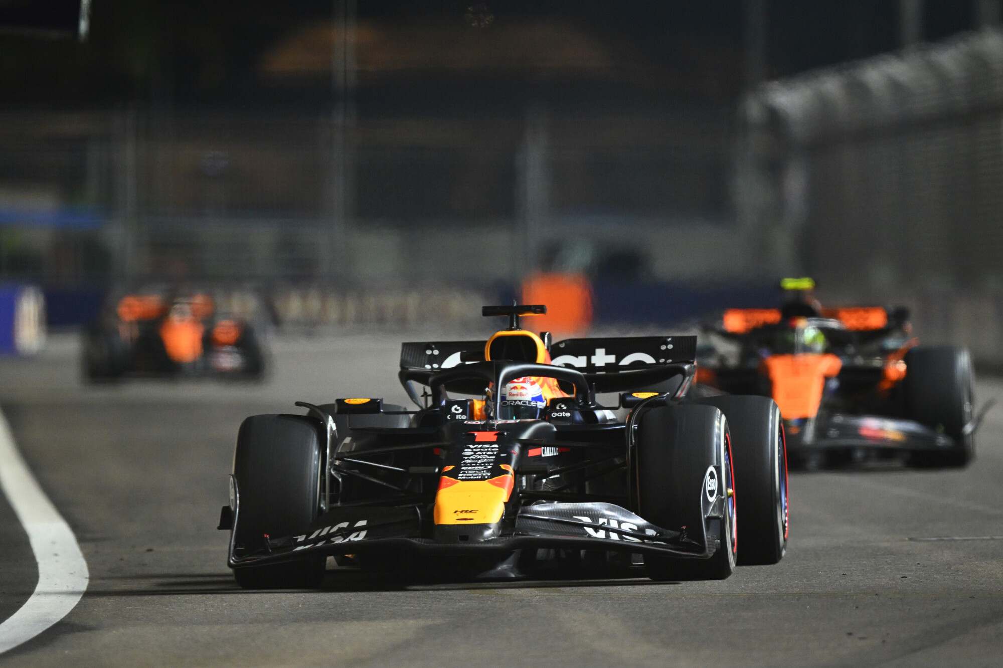 Max Verstappen, Lando Norris en Oscar Piastri - F1 Grand Prix van Singapore 2025