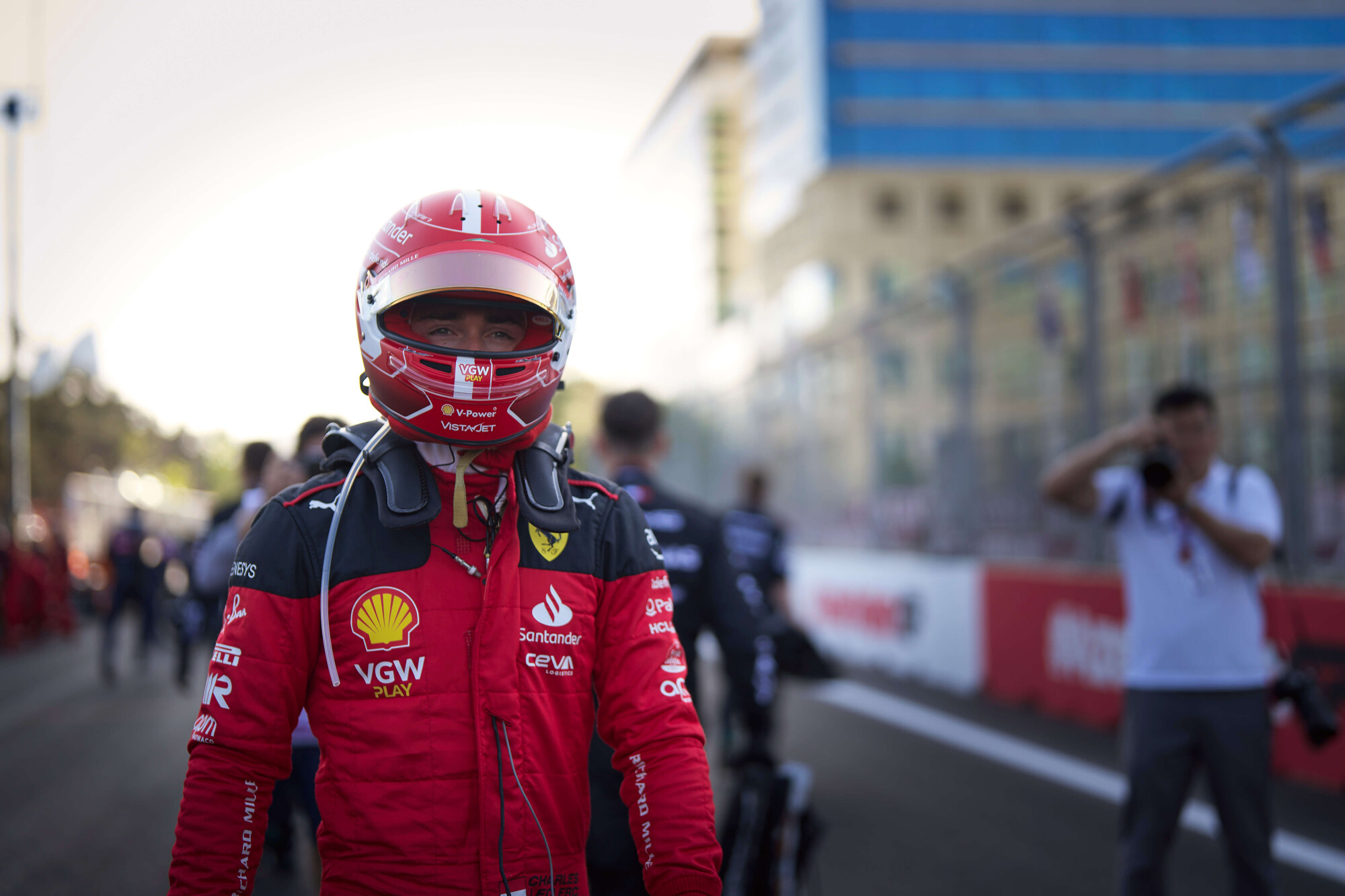 Charles Leclerc zaterdag Baku 2023