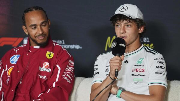 Kimi Antonelli en Lewis Hamilton persconferentie Australië 2025