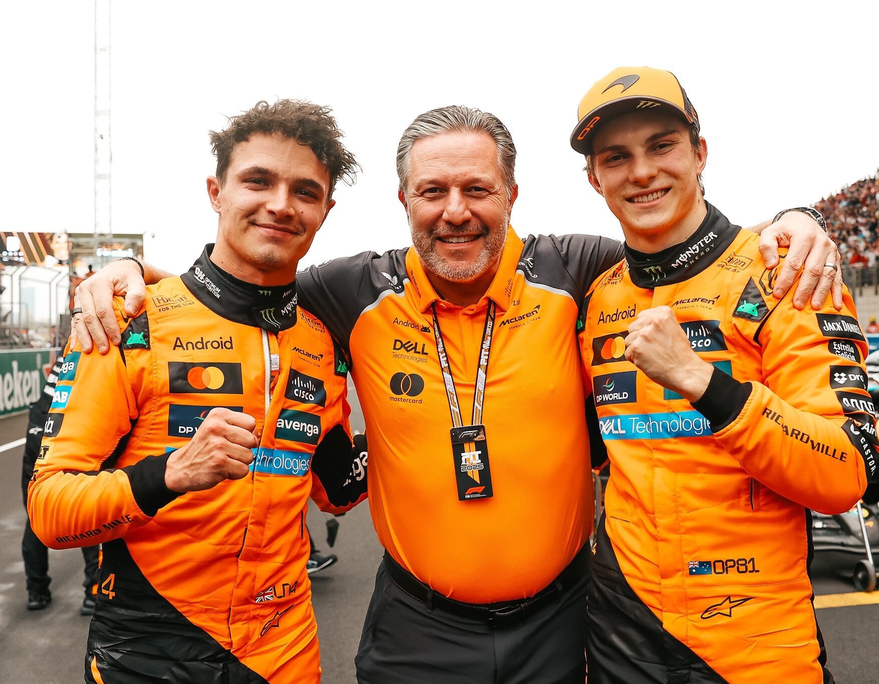 Lando Norris, Zak Brown, Oscar Piastri, China 2025