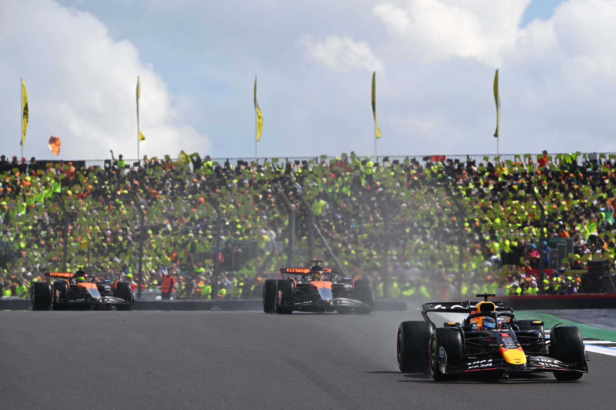 Max Verstappen, Oscar Piastri en Lando Norris - GP Groot-Brittannië 2025