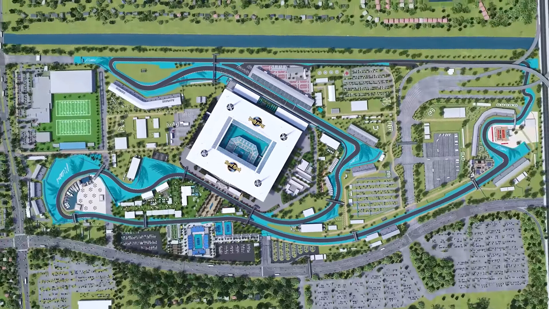 F1 Miami Grand Prix overzicht bovenaanzicht YouTube screenshot