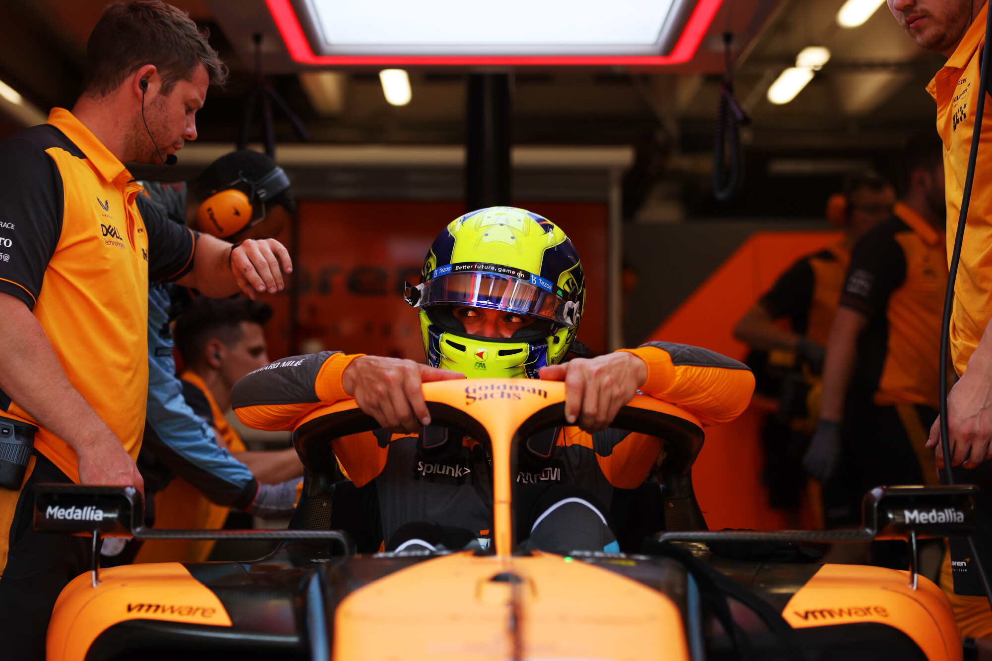 Lando Norris cockpit Hongarije