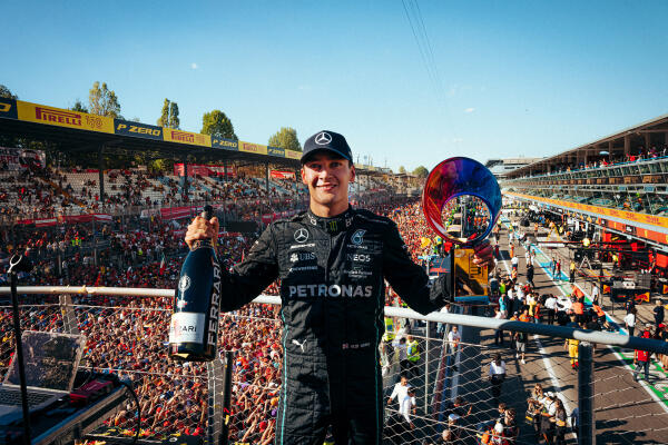 George Russell podium Italie
