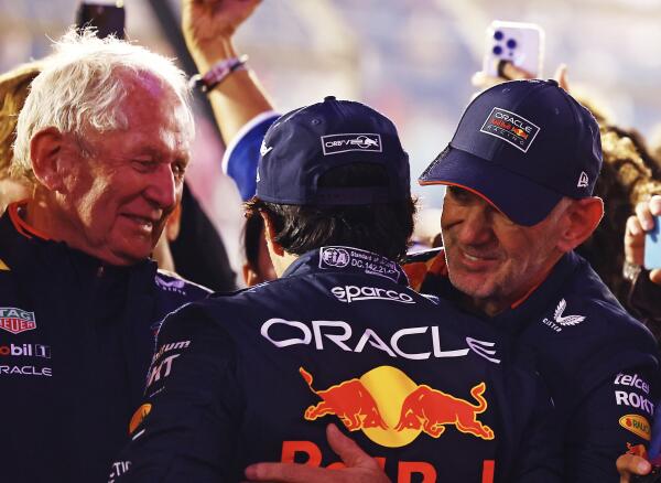 Helmut Marko - Sergio Perez - Adrian Newey 2024 Bahrein 