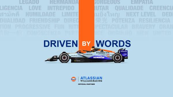 'Driven by words' livery Williams Brazilië 2025